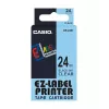 Fita de etiquetas CASIO XR-24X1 — preto sobre transparente, 24 mm × 8 m
