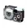 Fita de etiquetas CASIO XR-24X1 — preto sobre transparente, 24 mm × 8 m