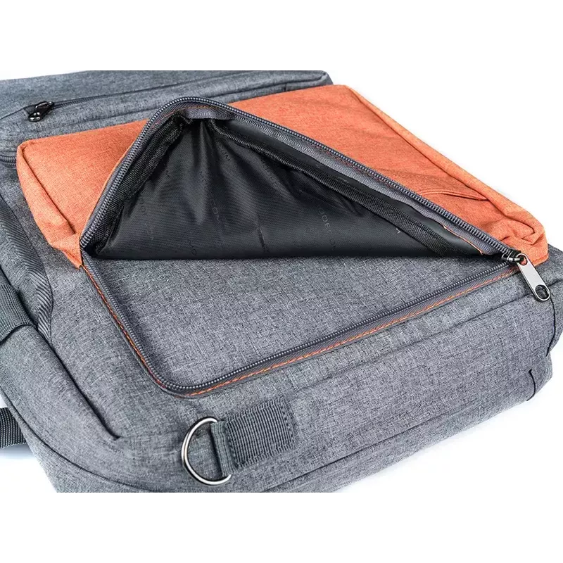 Mala messenger MODECOM RENO para portáteis de 15,6 polegadas (39,6 cm), nylon, cinzento/laranja