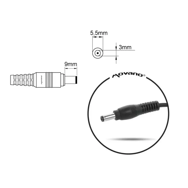 Carregador para portátil MITSU 19V 4,74A (pino 5,5×3,0 mm) compatível com Samsung