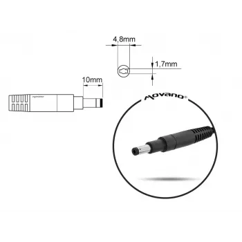 Carregador para portátil MITSU 19,5V 3,33A (conector 4,8×1,7) para HP