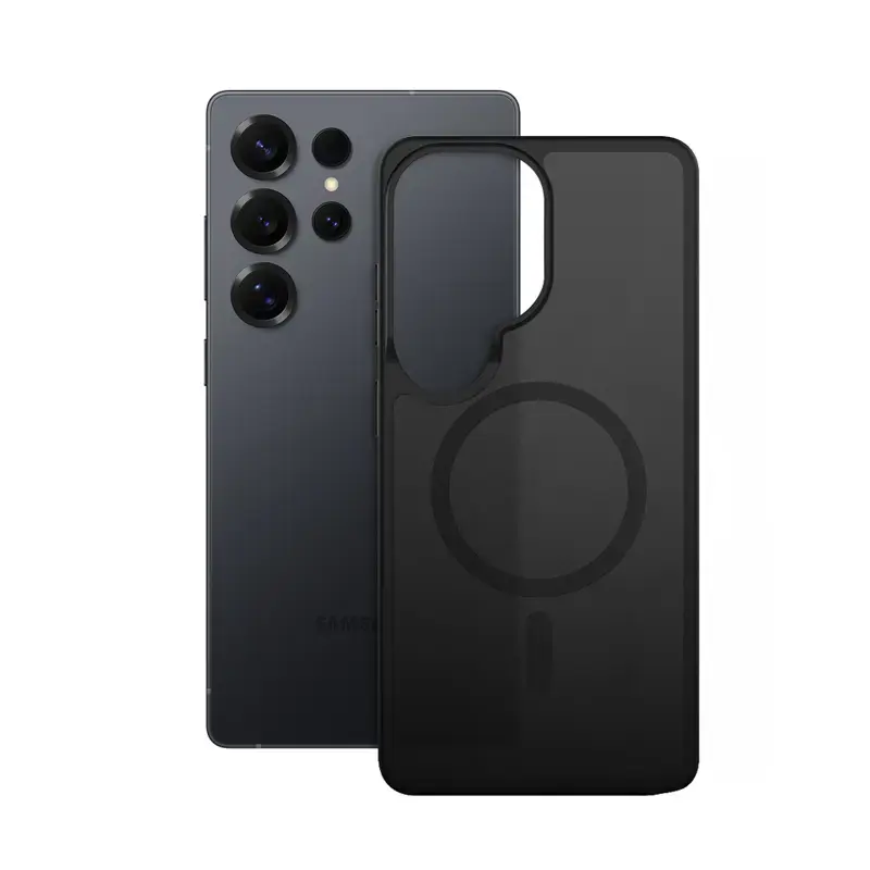 Capa de proteção Crong Hybrid Matte Magnetic para Samsung Galaxy S25 Ultra – TPU+PC, preta