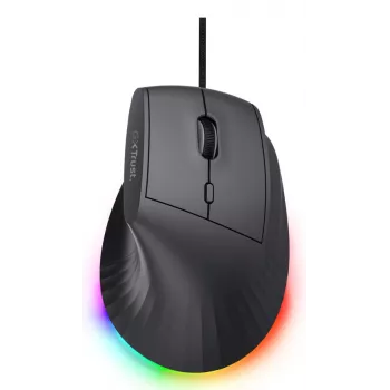 Rato gaming TRUST GXT 145 Rexxa para destro USB Type-A 12800 DPI, com fios, roda RGB, preto