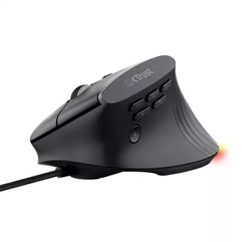 Rato gaming TRUST GXT 145 Rexxa para destro USB Type-A 12800 DPI, com fios, roda RGB, preto
