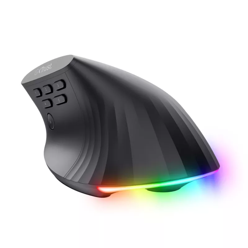 Rato gaming TRUST GXT 145 Rexxa para destro USB Type-A 12800 DPI, com fios, roda RGB, preto