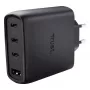 Carregador rápido de parede TRUST Maxo 65W para interiores, 3× USB-C, máx. 20V, cabo de 2m, preto