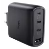 Carregador rápido de parede TRUST Maxo 65W para interiores, 3× USB-C, máx. 20V, cabo de 2m, preto