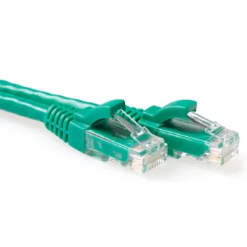 Cabo patch U/UTP CAT6 ACT verde 2 metros com fichas RJ45, proteção anti-dobragem sem encaixe