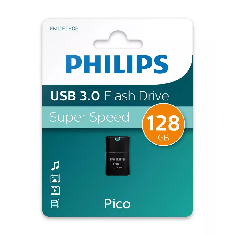 Pen drive Philips Pico 128 GB USB Type-A 3.2 Gen 1 (3.1 Gen 1) preta