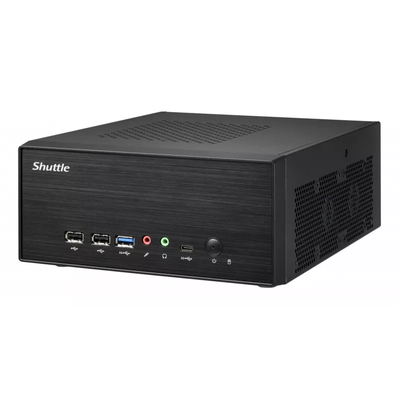 Barebone fino Shuttle XPC XB860G2 - S1851, Intel H860, 1xDP, 2xHDMI, 2 slots PCIe (1x 16X e 1x X1), 2x Intel LAN (1G + 2,5G), 8x USB, 3x M.2, funcionamento contínuo 24/7