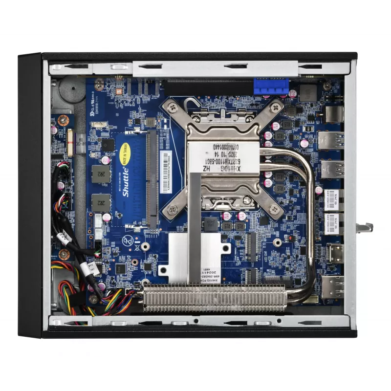 Barebone fino Shuttle XPC XB860G2 - S1851, Intel H860, 1xDP, 2xHDMI, 2 slots PCIe (1x 16X e 1x X1), 2x Intel LAN (1G + 2,5G), 8x USB, 3x M.2, funcionamento contínuo 24/7