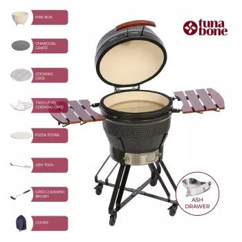 Grelhador Kamado Pro 22 polegadas TARGUS Tamanho M Cinzento-escuro