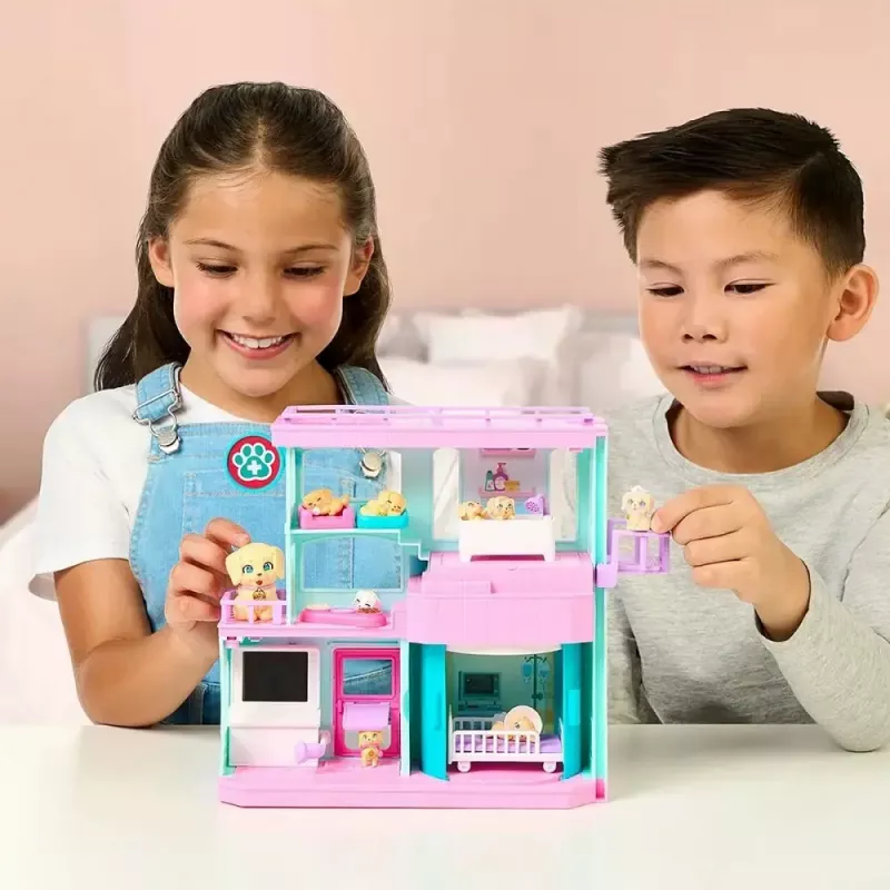 Conjunto de brincar interativo para animais de estimação Cobi Set Little Live Pets Families Clinic MO-26673, conjunto de brincar com acessórios de clínica