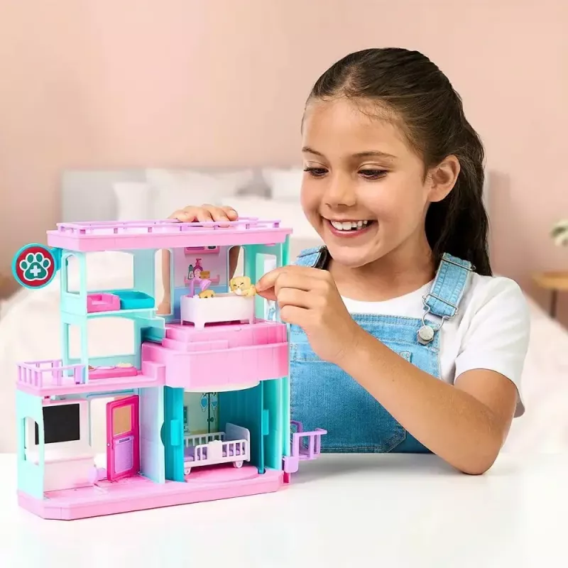 Conjunto de brincar interativo para animais de estimação Cobi Set Little Live Pets Families Clinic MO-26673, conjunto de brincar com acessórios de clínica