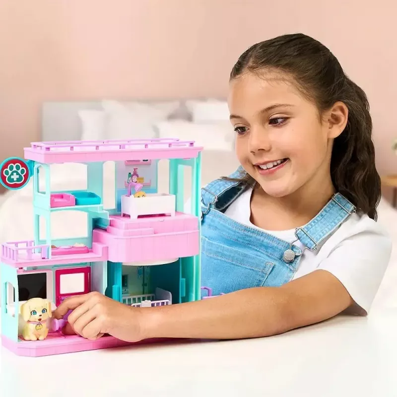 Conjunto de brincar interativo para animais de estimação Cobi Set Little Live Pets Families Clinic MO-26673, conjunto de brincar com acessórios de clínica
