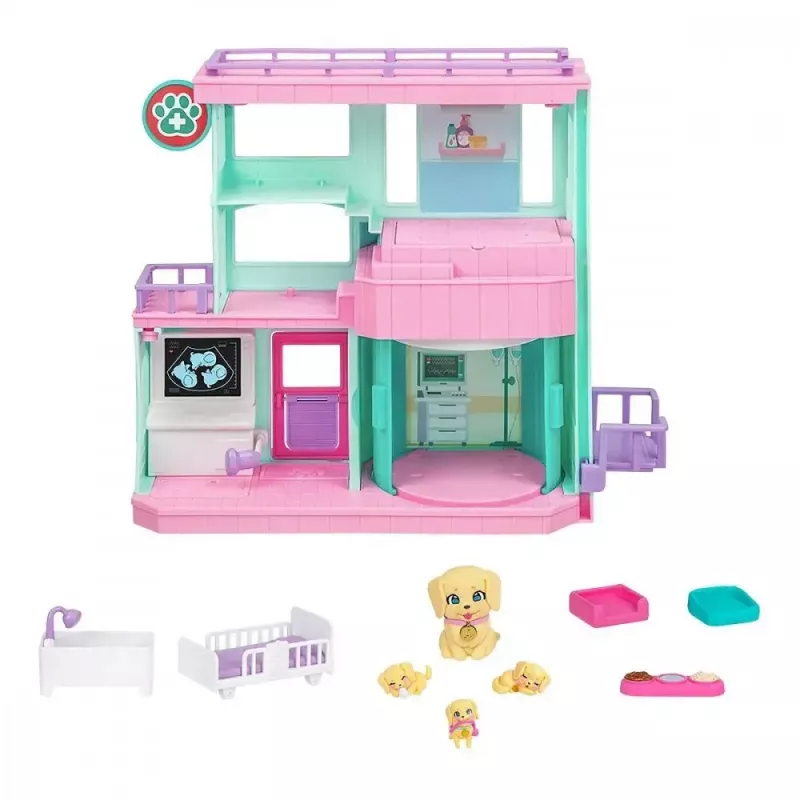 Conjunto de brincar interativo para animais de estimação Cobi Set Little Live Pets Families Clinic MO-26673, conjunto de brincar com acessórios de clínica