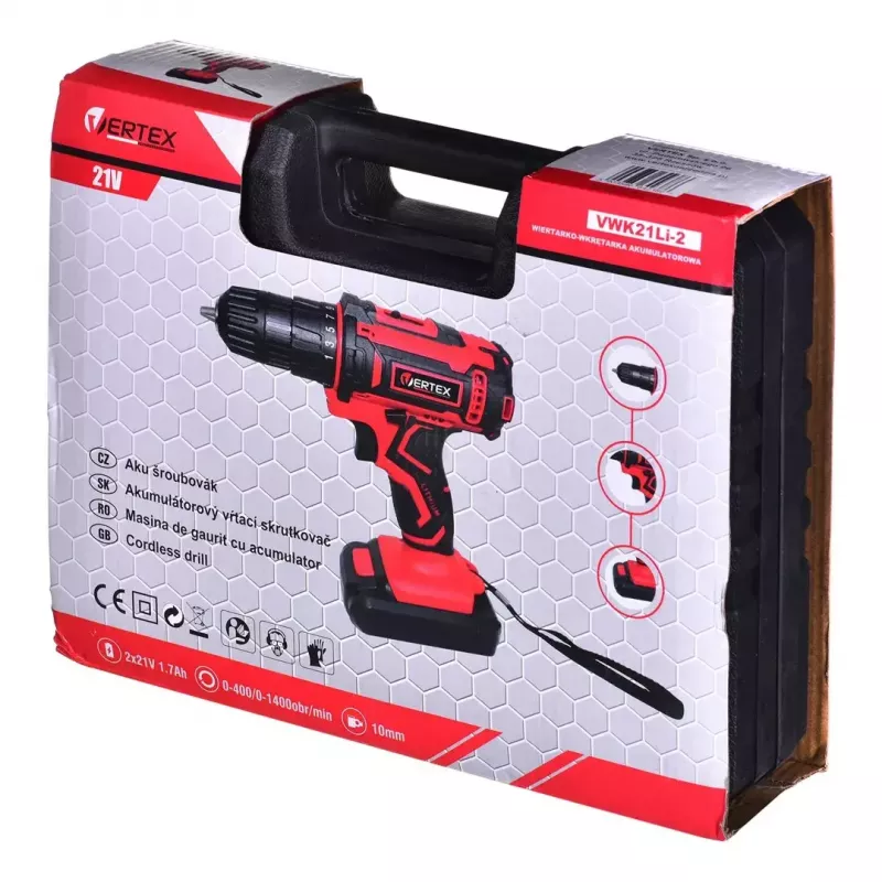 Berbequim VERTEX WK21Li-2 21V 2x1,7Ah
