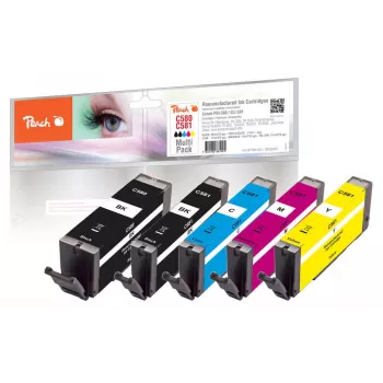 Peach PI100-356 cartucho de tinta 5 unid. compatível alcance padrão preto, ciano, magenta, amarelo
