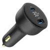Carregador para automóvel Gembird TA-UC-AC2PD30LCD-CAR-01, USB-C, 30 W, 12–24 V, preto
