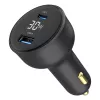 Carregador para automóvel Gembird TA-UC-AC2PD30LCD-CAR-01, USB-C, 30 W, 12–24 V, preto