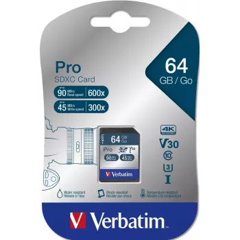 Memória flash Verbatim Pro 64 GB SDXC UHS Class 10
