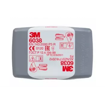 3M 6038 P3R filtro de partículas com carvão ativado, embalagem de 2
