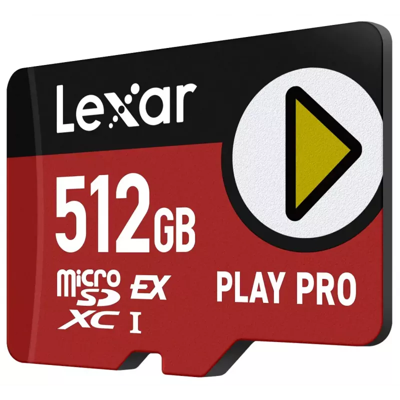 Memória flash MicroSDXC Lexar PLAY PRO 512 GB UHS-I U3 — 900 MB/s leitura, 600 MB/s escrita