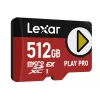 Memória flash MicroSDXC Lexar PLAY PRO 512 GB UHS-I U3 — 900 MB/s leitura, 600 MB/s escrita