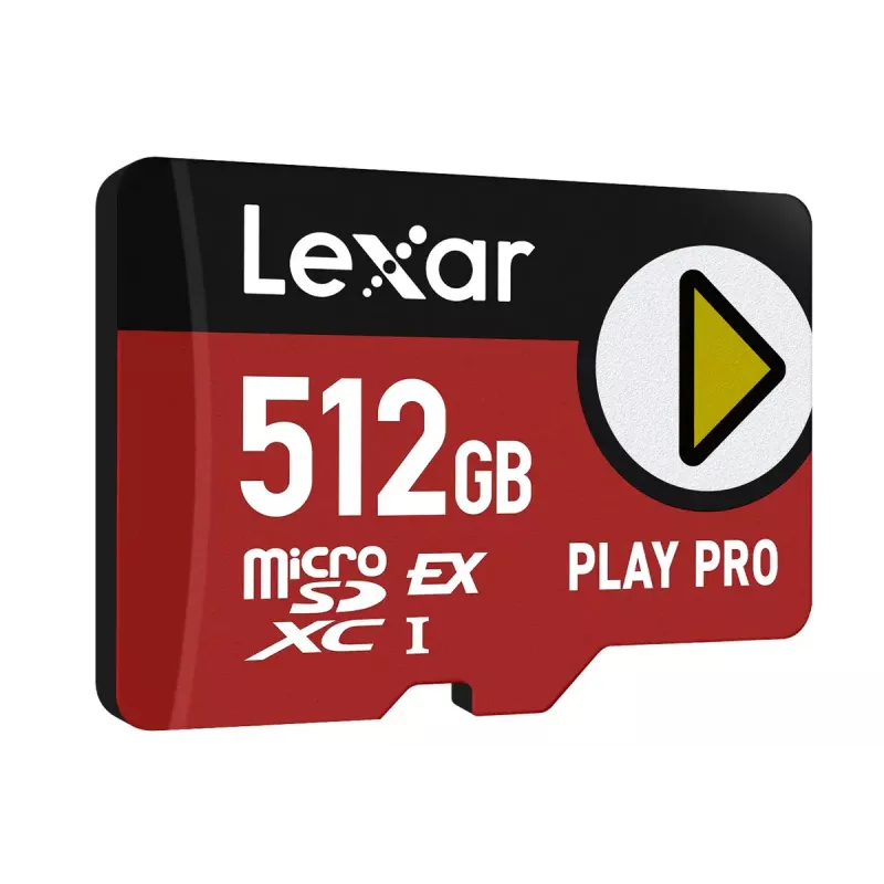 Memória flash MicroSDXC Lexar PLAY PRO 512 GB UHS-I U3 — 900 MB/s leitura, 600 MB/s escrita