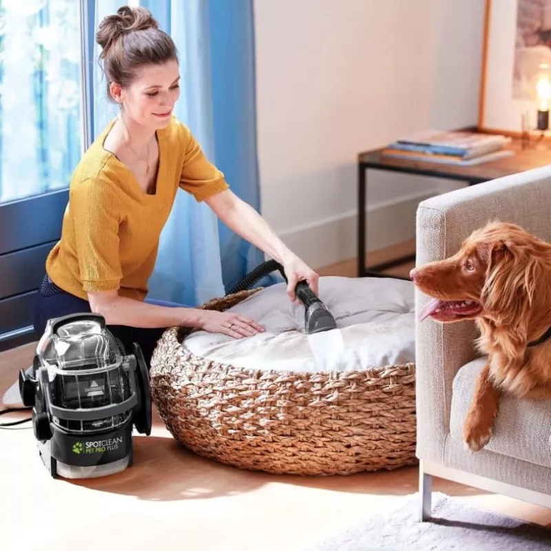 Máquina de limpeza de tapetes Bissell SpotClean Pet Pro Plus aparelho de mão limpeza profunda preto, transparente