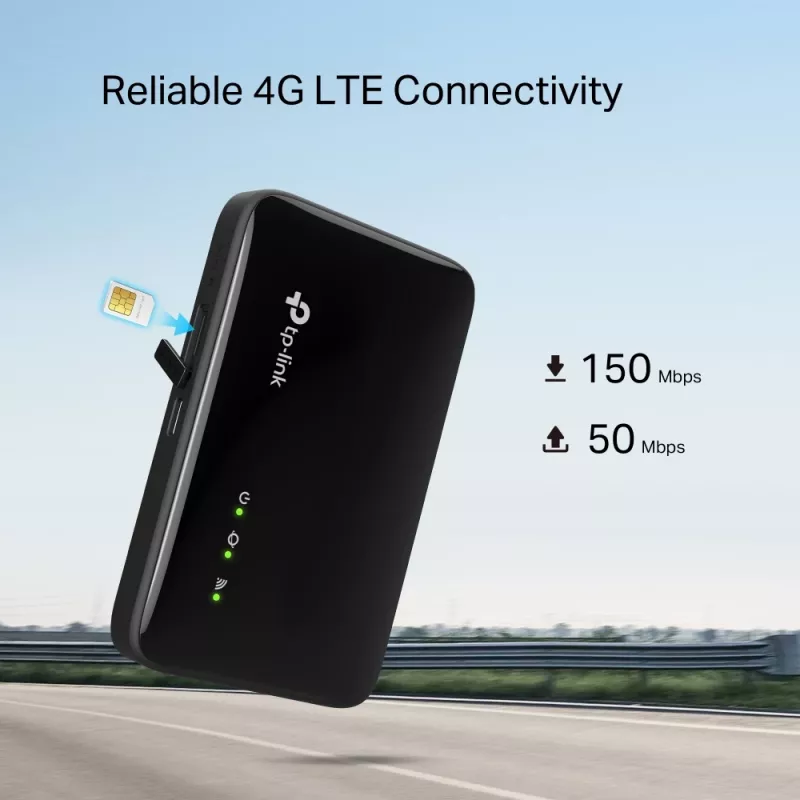 Router sem fios 4G TP-Link M7005, banda única 2,4 GHz, NanoSIM, Wi-Fi 6, preto