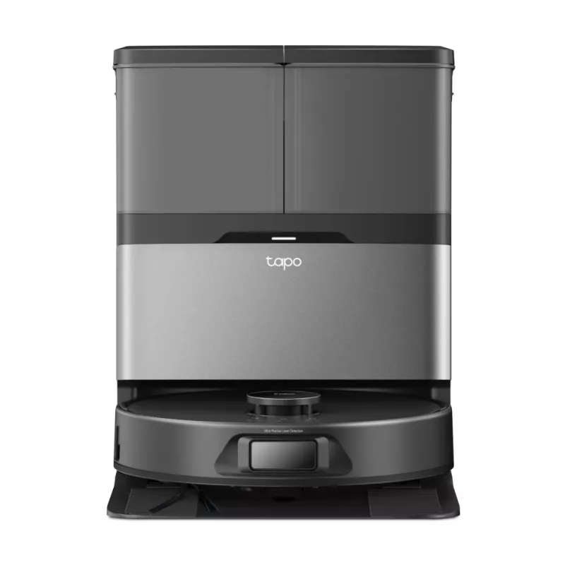 Aspirador robô TP-Link Tapo RV50 Pro Omni — depósito de pó 0,28 L, bateria 5200 mAh, estação base com depósito de pó 3 L