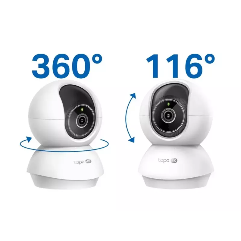 TP-Link Tapo C250 câmara Wi-Fi de segurança doméstica com IA e movimento horizontal/vertical, 4K 8 MP (3840 x 2160), branca
