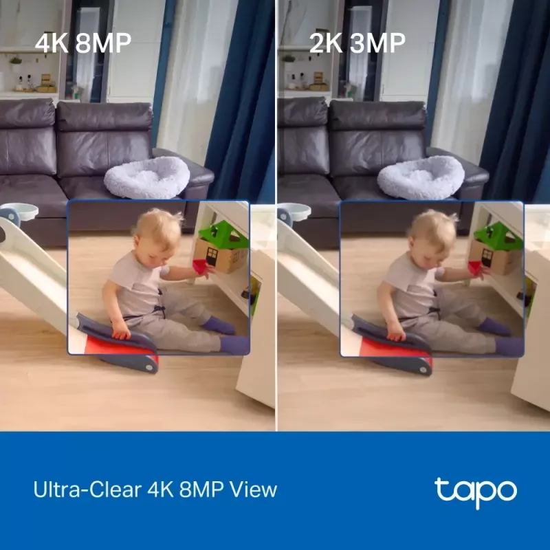 TP-Link Tapo C250 câmara Wi-Fi de segurança doméstica com IA e movimento horizontal/vertical, 4K 8 MP (3840 x 2160), branca
