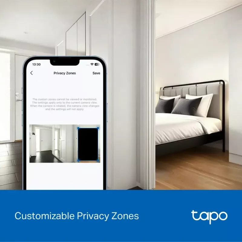 TP-Link Tapo C250 câmara Wi-Fi de segurança doméstica com IA e movimento horizontal/vertical, 4K 8 MP (3840 x 2160), branca