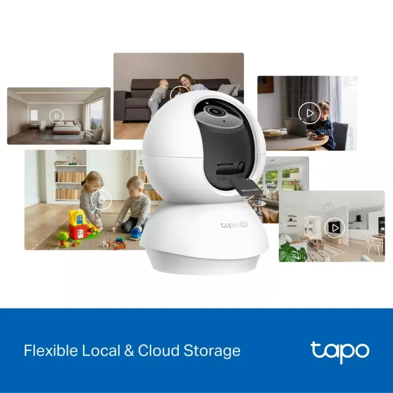TP-Link Tapo C250 câmara Wi-Fi de segurança doméstica com IA e movimento horizontal/vertical, 4K 8 MP (3840 x 2160), branca