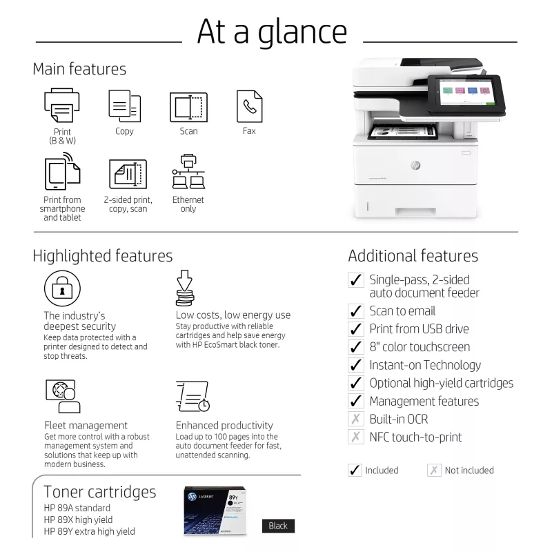 Impressora multifunções HP LaserJet Enterprise MFP M528f Laser Monocromática