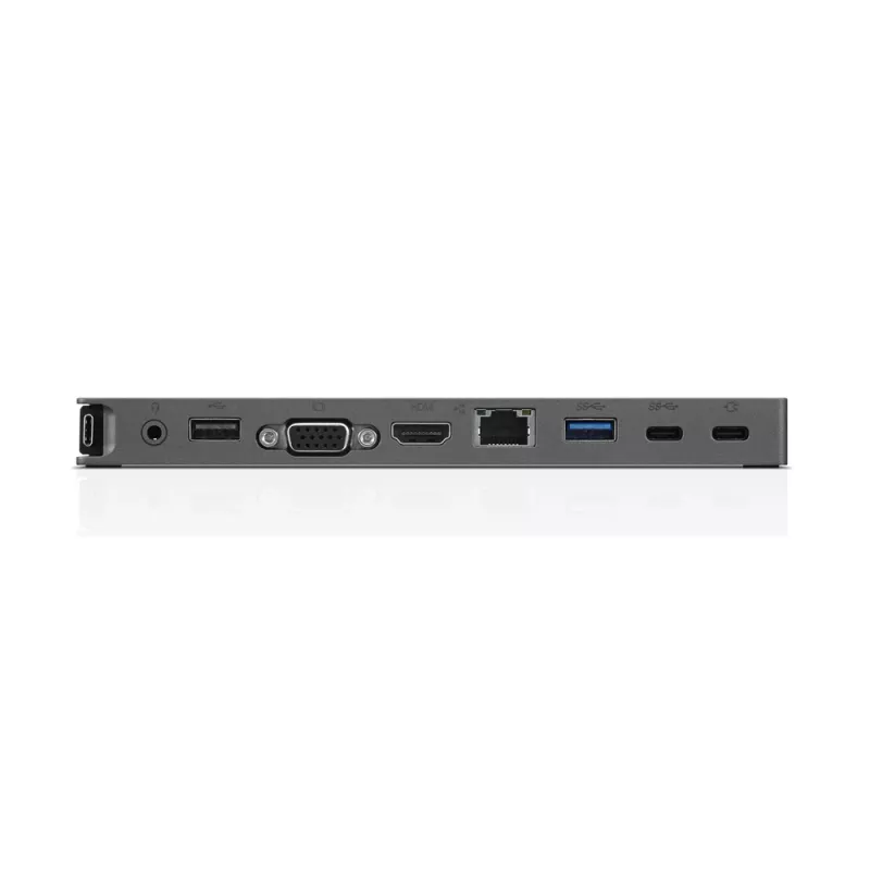 Lenovo 40AU0065EU USB-C Mini Dock, estação de ligação com fios, 65 W, HDMI, VGA, RJ-45, USB 3.0 (USB 3.2 Gen 1), USB-A, preta