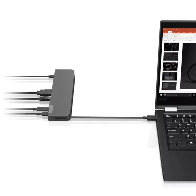 Lenovo 40AU0065EU USB-C Mini Dock, estação de ligação com fios, 65 W, HDMI, VGA, RJ-45, USB 3.0 (USB 3.2 Gen 1), USB-A, preta