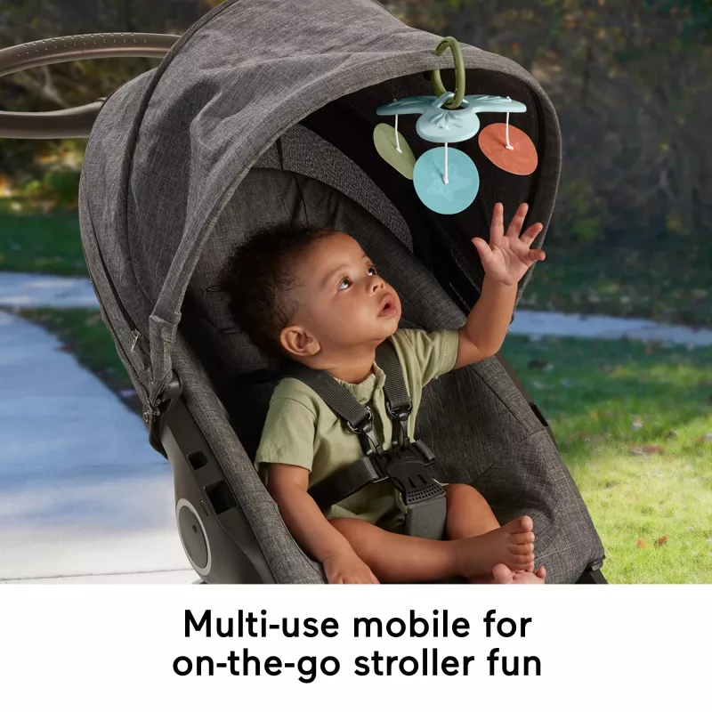 Manta de atividades Fisher-Price Sensimals Simply Senses para recém-nascido Tapete de atividades para bebé com 6 brinquedos sensoriais