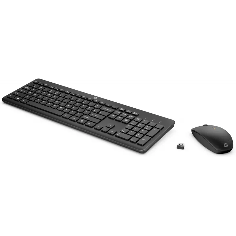 Conjunto de rato e teclado sem fios HP 235, tamanho completo (100%), sem fios, RF wireless, preto, rato incluído