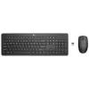 Conjunto de rato e teclado sem fios HP 235, tamanho completo (100%), sem fios, RF wireless, preto, rato incluído