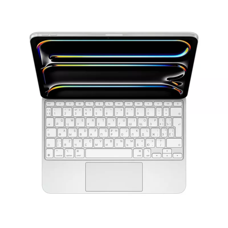 Teclado Apple Magic QWERTY russo branco com trackpad para iPad Pro 11 polegadas
