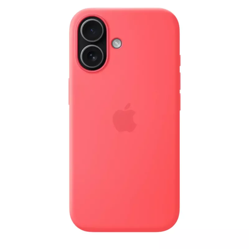 Capa de silicone com MagSafe para Apple iPhone 17 — Bright Guava, compatível com ecrã de 6,3 polegadas (16 cm)