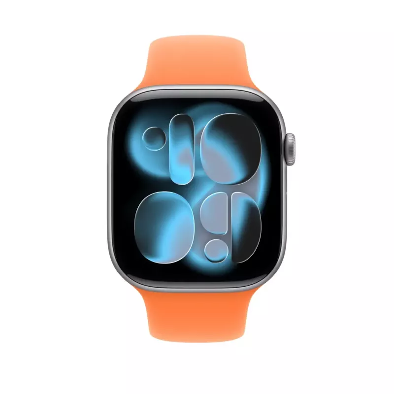 Pulseira desportiva para Apple Watch 46 mm — clementina (laranja), tamanho S/M, pulso 140–190 mm