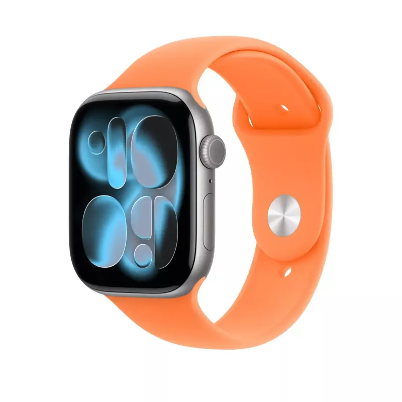 Pulseira desportiva para Apple Watch 46 mm — clementina (laranja), tamanho S/M, pulso 140–190 mm