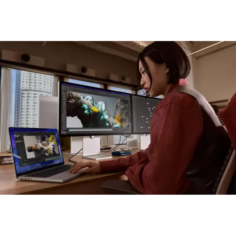 Monitor Apple Studio Display XDR — 27 polegadas 5K (5120×2880), LED, vidro nano-texturizado, suporte ajustável em inclinação e altura, prateado