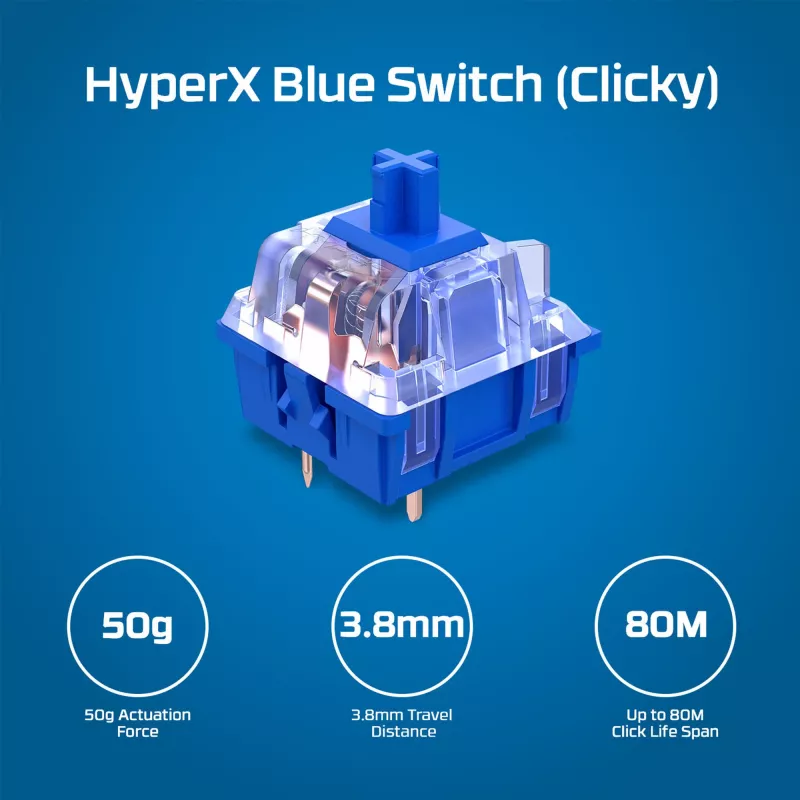 HyperX Alloy Origins PBT HX Blue – Teclado mecânico para gaming