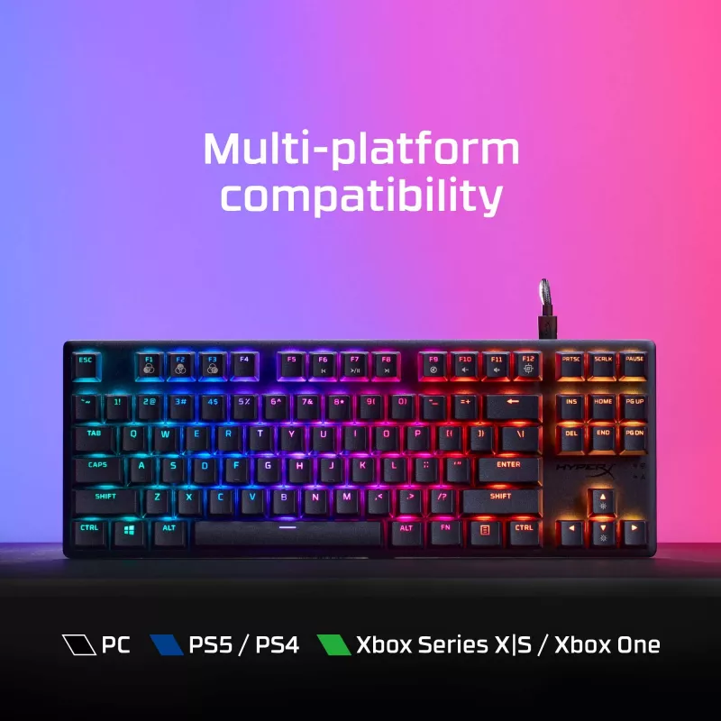 HyperX Alloy Origins Core PBT HX Aqua – Teclado mecânico para gaming