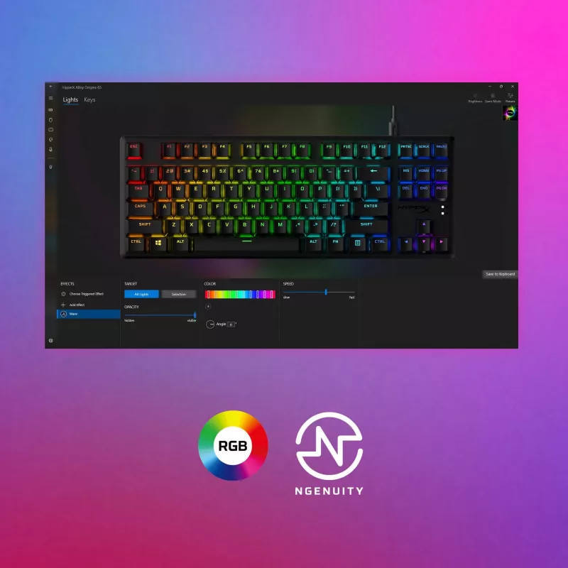 HyperX Alloy Origins Core PBT HX Aqua – Teclado mecânico para gaming